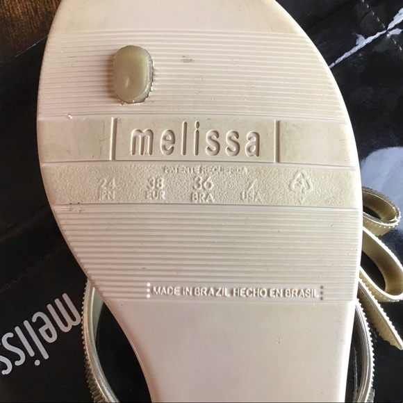 Melissa Gold bow Flip Flops - Picture 5 of 6